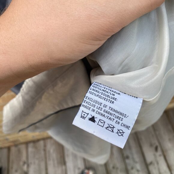 Vintage 1998 Bianca Nygord Linen Shell Designer Jacket Gray - Picture 7 of 14